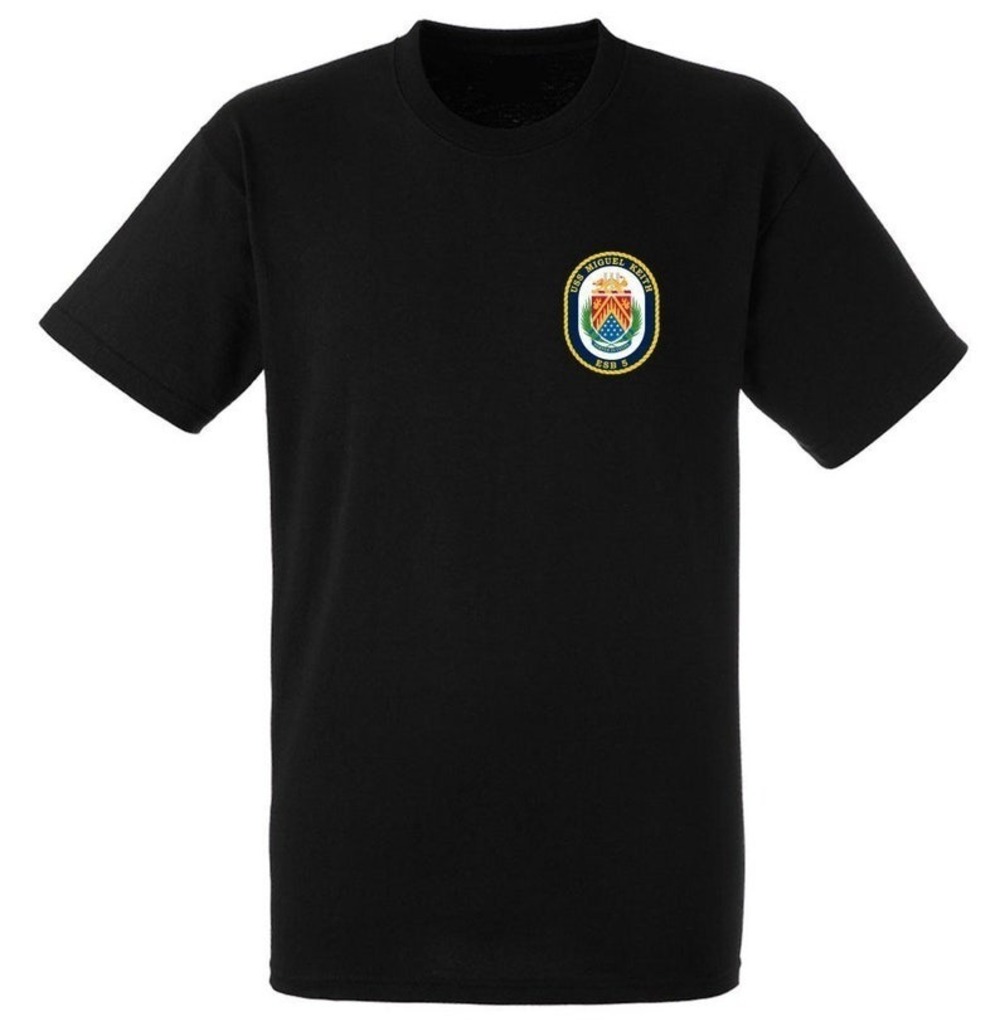 ESB-5 USS Miguel Keith Black Short Sleeve Tee Shirt